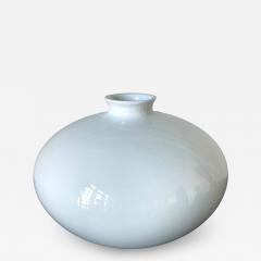 Manji Inoue Contemporary Japanese White Glaze Ceramic Vase by Inoue Manji - 2394125