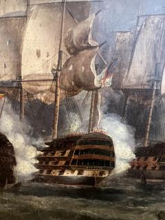 Manner of Sir George Chambers The Battle of Trafalgar oil on canvas  - 4625153