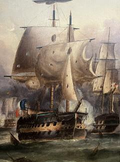 Manner of Sir George Chambers The Battle of Trafalgar oil on canvas  - 4625160