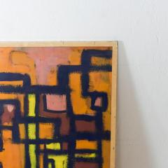 Manolo Valdes Mid Century Abstract Expressionist Cubism Art in Orange Black VALDES 1961 SPAIN - 1464324