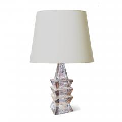 Mantorp Glasbruk Pair of Totemic Textured Crystal Table Lamps by Mantorp Glasbruk - 2275350