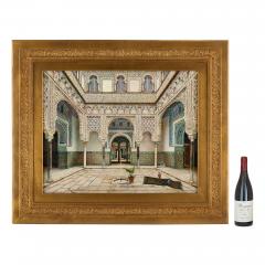 Manuel L pez Cantero Spanish Orientalist oil painting of the Alc zar of Seville by L pez Cantero - 4039340