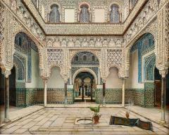 Manuel L pez Cantero Spanish Orientalist oil painting of the Alc zar of Seville by L pez Cantero - 4040193