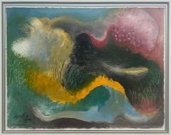 Manuel Mendive Vintage Mixed Media Abstract Painting by Manuel Mendive Signed Dated 92 - 4506709