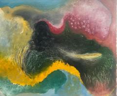 Manuel Mendive Vintage Mixed Media Abstract Painting by Manuel Mendive Signed Dated 92 - 4506745