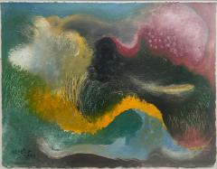 Manuel Mendive Vintage Mixed Media Abstract Painting by Manuel Mendive Signed Dated 92 - 4508214