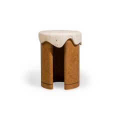 Marble Balloon Contemporary Middle Eastern Melt Side Table - 4619571