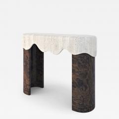 Marble Balloon Contemporary Middle Eastern Melt Travertine Console Table - 4619637