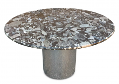 Marble Table with Chromed Steel Base and Spotted Top - 2851740