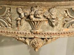 Marble Top Demilune Side Table Console circa 1780 poque Louis XI Painted - 1474095