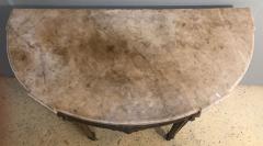 Marble Top Demilune Side Table Console circa 1780 poque Louis XI Painted - 2977027