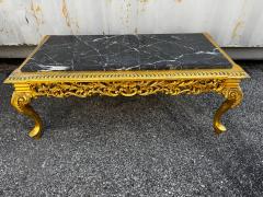 Marble Top Giltwood Queen Anne Style Coffee Table - 4489146