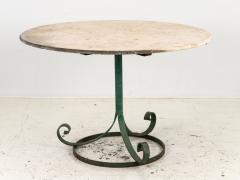 Marble Topped Garden or Pub Table with Green Iron Base French 20th c  - 3556953