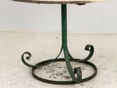 Marble Topped Garden or Pub Table with Green Iron Base French 20th c  - 3556957