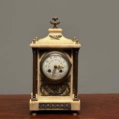 Marble and Bronze French Mantle Bracket or Table Clock France Signed - 3398019