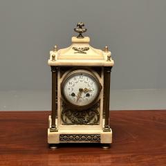 Marble and Bronze French Mantle Bracket or Table Clock France Signed - 3398022