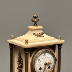 Marble and Bronze French Mantle Bracket or Table Clock France Signed - 3398026