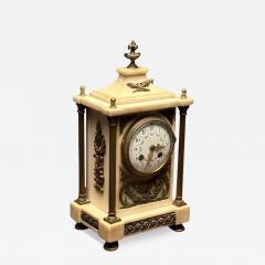 Marble and Bronze French Mantle Bracket or Table Clock France Signed - 3401698