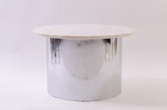 Marble and Chrome Accent Table - 240005