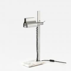 Marble and Chromed Steel Table Lamp - 3745016