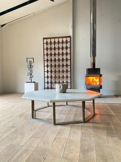 Marble and Steel Octagonal Low Table - 2201446