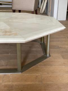 Marble and Steel Octagonal Low Table - 2201449