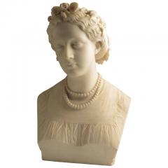 Marble bust of a young lady as Flora by John Adams Acton - 3675332