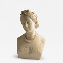 Marble bust of a young lady as Flora by John Adams Acton - 3679632