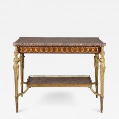 Marble mahogany and ormolu Louis XVI style centre table - 2638850