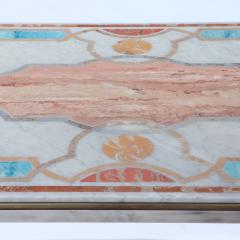 Marble top table on chrome base Signed Jean Charles for Maison Charles C 1970 - 3236955