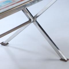 Marble top table on chrome base Signed Jean Charles for Maison Charles C 1970 - 3236962