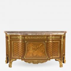 Marble topped marquetry commode after Riesener - 1602752