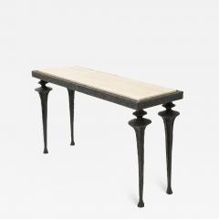 Marc Bankowsky Console in bronze and travertine by Marc Bankowsky - 1061599