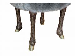 Marc Bankowsky Stool goat leg by Marc Bankowsky in patinated bronze and velvet mohair - 1059327