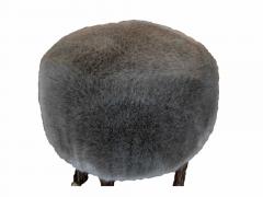 Marc Bankowsky Stool goat leg by Marc Bankowsky in patinated bronze and velvet mohair - 1059329