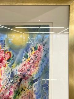 Marc Chagall Bouquet De Fleurs Lithograph Framed - 2938595