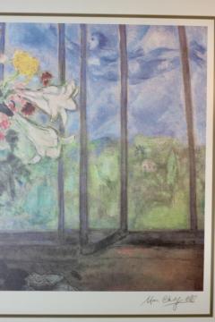 Marc Chagall Marc Chagall Lithograph Bouquet de fleurs devant une fenetre ouverte Signed - 1802108