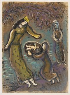 Marc Chagall Marc Chagall Pharaohs daughter and Moses from The Story of the Exodus - 4527095