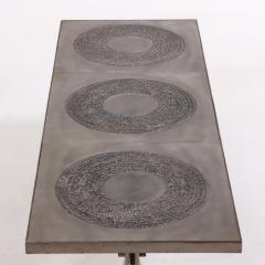 Marc D Haenens A Brutalist Steel and Ceramic Coffee Table by Marc D Haenens C 1970  - 4252518