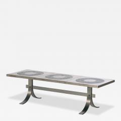 Marc D Haenens A Brutalist Steel and Ceramic Coffee Table by Marc D Haenens C 1970  - 4252756