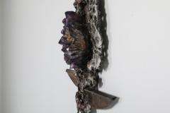 Marc D Haenens Brutalist Wall Sculpture with Amethyst Inlay by Marc D haenens 1970s - 1431198