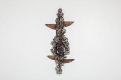 Marc D Haenens Brutalist Wall Sculpture with Amethyst Inlay by Marc D haenens 1970s - 1431199