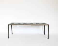 Marc D haenens Marc Dhaenens Embossed Cast Aluminum and Patinated Iron Coffee Table - 4003244