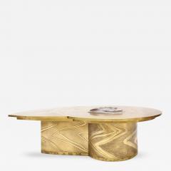Marc DHaenens Important Marc DHaenens Coffee Table with Inlaid Polished Ammonite - 265911
