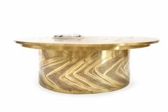 Marc DHaenens Important Marc DHaenens Coffee Table with Inlaid Polished Ammonite - 265919