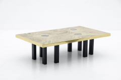 Marc DHaenens etched brass coffee table attributed to Marc Dhaenens  - 778545