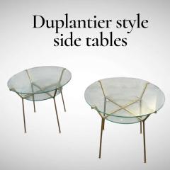 Marc Du Plantier 1940s Gilt Wrought iron side tables attributed to Marc Duplantier - 4502153