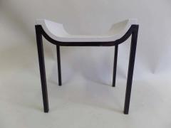 Marc Du Plantier French Iron and Leather Bench or Vanity Stool Attributed to Marc Duplantier - 1787203