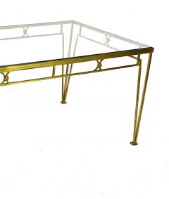 Marc Du Plantier Marc Duplantier style long gold leaf wrought iron dinning table - 1689716