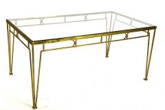 Marc Du Plantier Marc Duplantier style long gold leaf wrought iron dinning table - 1689717